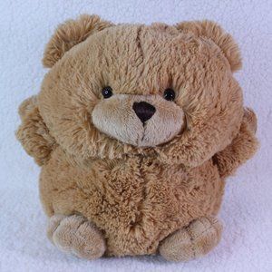 Teddy Bear LAVA PILLOW Light Brown 10" x 10" Plush‎ soft Stuffed SNUGGLE